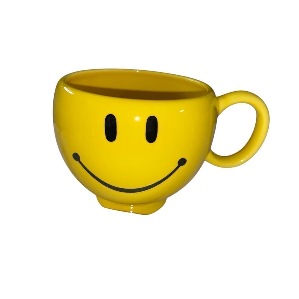 Smiley Face Mug Planter Soup Cup Ice Cream Bowl Dishes Home Decor Desk